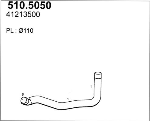 ASSO 510.5050 - Труба вихлопного газу autocars.com.ua