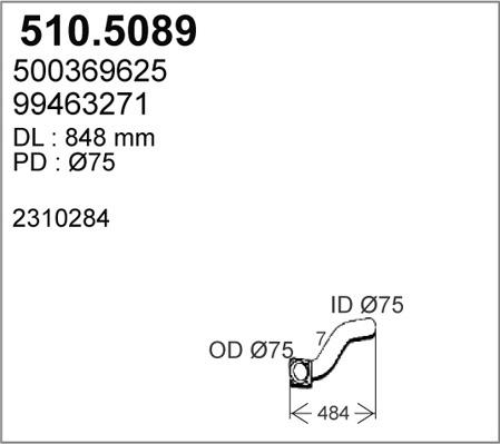 ASSO 510.5089 - Труба вихлопного газу autocars.com.ua