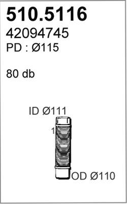 ASSO 510.5116 - Труба вихлопного газу autocars.com.ua