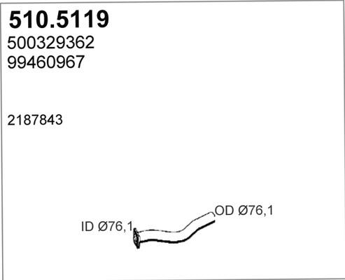 ASSO 510.5119 - Труба выхлопного газа avtokuzovplus.com.ua