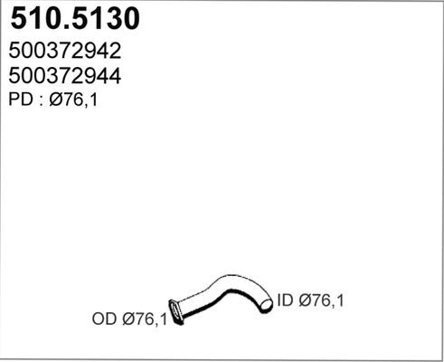 ASSO 510.5130 - Труба вихлопного газу autocars.com.ua