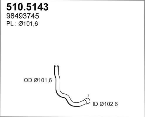 ASSO 510.5143 - Труба выхлопного газа avtokuzovplus.com.ua