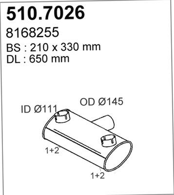 ASSO 510.7026 - Середній / кінцевий глушник ОГ autocars.com.ua