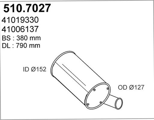 ASSO 510.7027 - Середній / кінцевий глушник ОГ autocars.com.ua