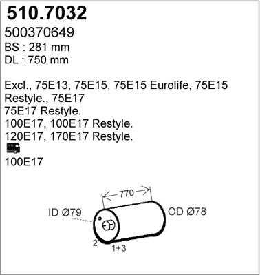 ASSO 510.7032 - Середній / кінцевий глушник ОГ autocars.com.ua