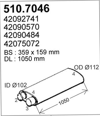 ASSO 510.7046 - Средний / конечный глушитель ОГ avtokuzovplus.com.ua