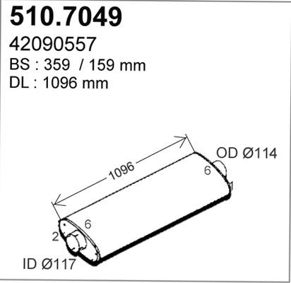 ASSO 510.7049 - Средний / конечный глушитель ОГ autodnr.net