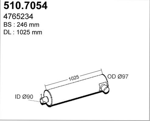 ASSO 510.7054 - Средний / конечный глушитель ОГ avtokuzovplus.com.ua