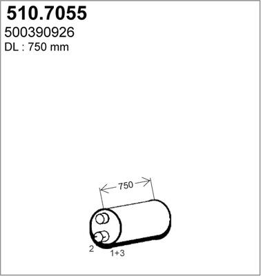 ASSO 510.7055 - Средний / конечный глушитель ОГ avtokuzovplus.com.ua