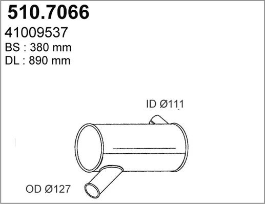 ASSO 510.7066 - Середній / кінцевий глушник ОГ autocars.com.ua