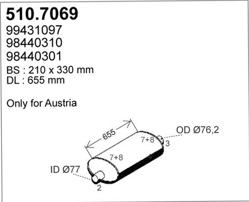 ASSO 510.7069 - Средний / конечный глушитель ОГ avtokuzovplus.com.ua