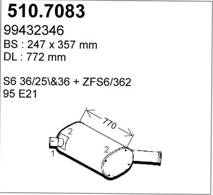 ASSO 510.7083 - Средний / конечный глушитель ОГ avtokuzovplus.com.ua