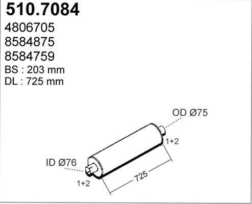 ASSO 510.7084 - Средний / конечный глушитель ОГ autodnr.net