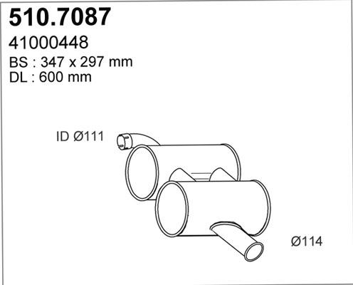 ASSO 510.7087 - Середній / кінцевий глушник ОГ autocars.com.ua