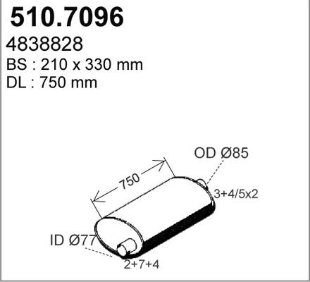 ASSO 510.7096 - Средний / конечный глушитель ОГ avtokuzovplus.com.ua