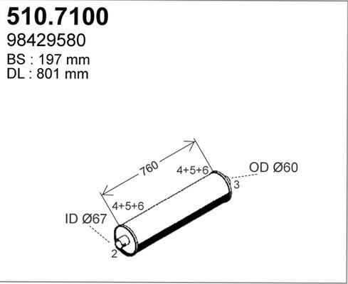 ASSO 510.7100 - Средний / конечный глушитель ОГ avtokuzovplus.com.ua