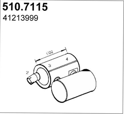 ASSO 510.7115 - Середній / кінцевий глушник ОГ autocars.com.ua