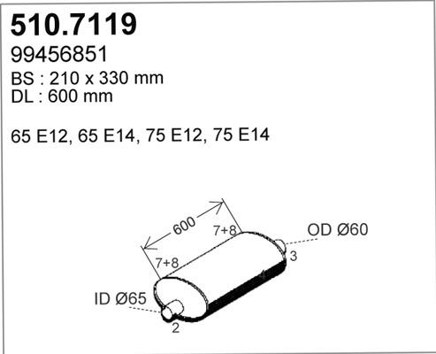 ASSO 510.7119 - Средний / конечный глушитель ОГ avtokuzovplus.com.ua