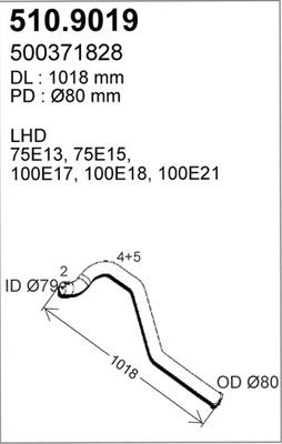 ASSO 510.9019 - Труба выхлопного газа avtokuzovplus.com.ua