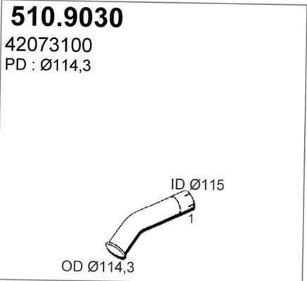 ASSO 510.9030 - Труба вихлопного газу autocars.com.ua