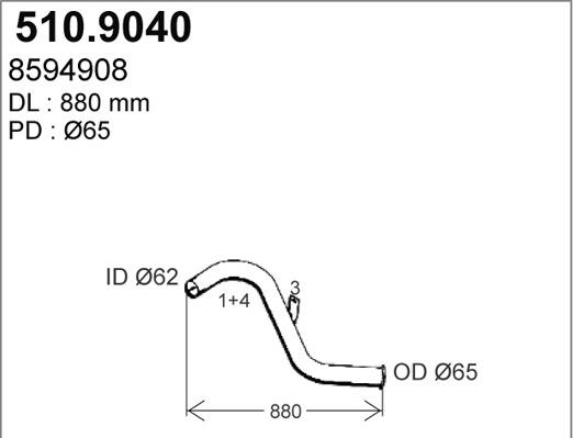 ASSO 510.9040 - Труба выхлопного газа autodnr.net