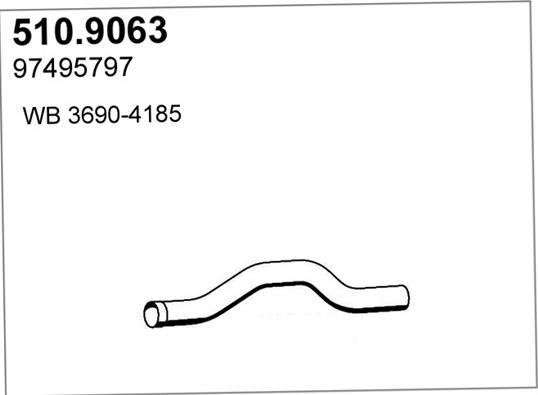 ASSO 510.9063 - Труба вихлопного газу autocars.com.ua