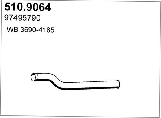 ASSO 510.9064 - Труба вихлопного газу autocars.com.ua