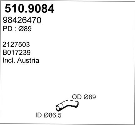 ASSO 510.9084 - Труба выхлопного газа avtokuzovplus.com.ua