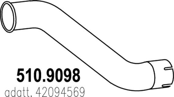 ASSO 510.9098 - Труба вихлопного газу autocars.com.ua