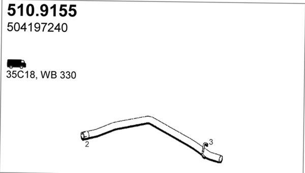 ASSO 510.9155 - Труба вихлопного газу autocars.com.ua