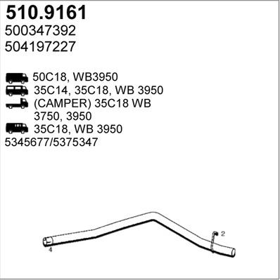 ASSO 510.9161 - Труба вихлопного газу autocars.com.ua