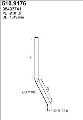 ASSO 510.9176 - Труба выхлопного газа avtokuzovplus.com.ua