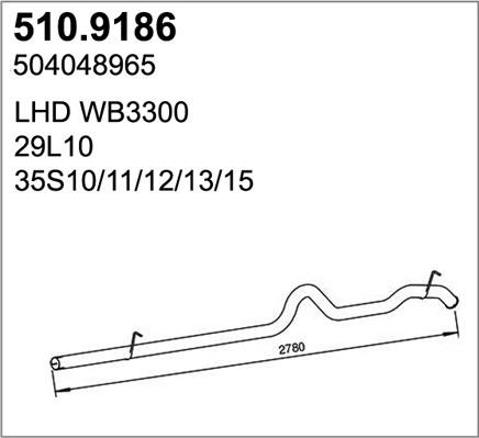 ASSO 510.9186 - Труба вихлопного газу autocars.com.ua