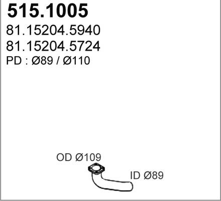 ASSO 515.1005 - Труба вихлопного газу autocars.com.ua