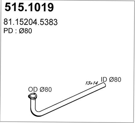 ASSO 515.1019 - Труба вихлопного газу autocars.com.ua