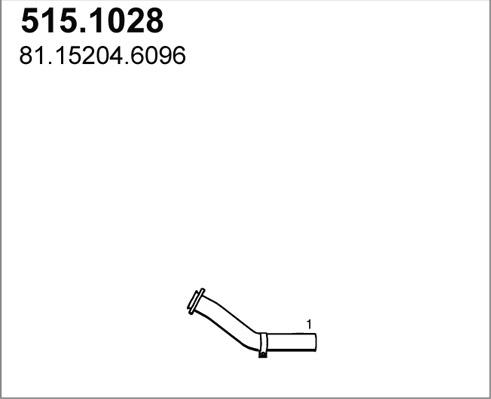 ASSO 515.1028 - Труба вихлопного газу autocars.com.ua