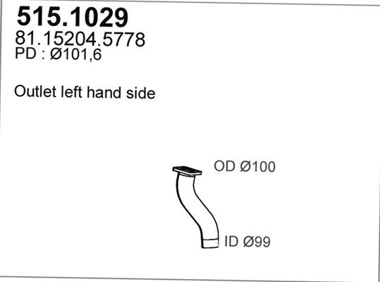 ASSO 515.1029 - Труба вихлопного газу autocars.com.ua