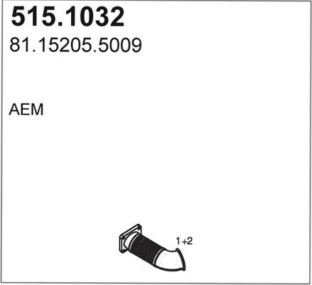 ASSO 515.1032 - Труба вихлопного газу autocars.com.ua