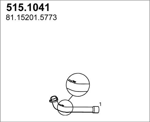 ASSO 515.1041 - Труба вихлопного газу autocars.com.ua