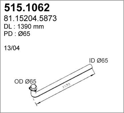 ASSO 515.1062 - Труба вихлопного газу autocars.com.ua