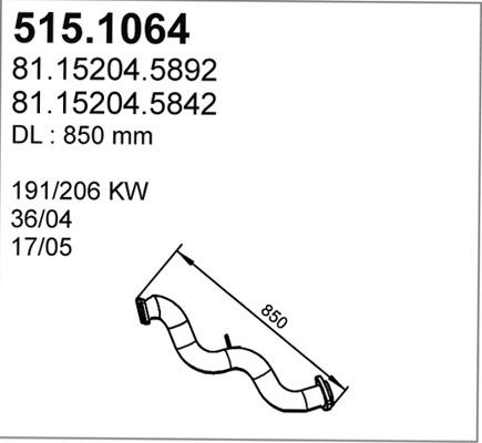 ASSO 515.1064 - Труба выхлопного газа avtokuzovplus.com.ua