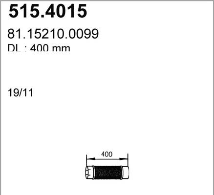 ASSO 515.4015 - Гофрированная труба, выхлопная система avtokuzovplus.com.ua