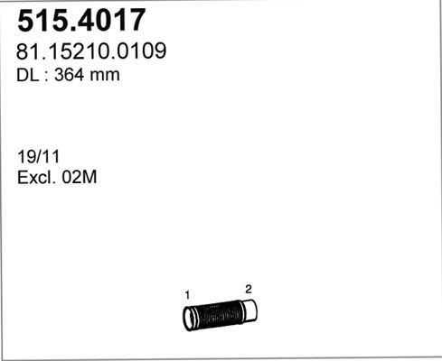 ASSO 515.4017 - Гофрована труба вихлопна система autocars.com.ua