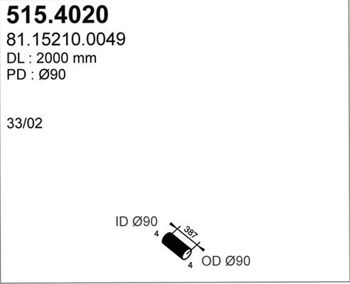 ASSO 515.4020 - Гофрированная труба, выхлопная система avtokuzovplus.com.ua