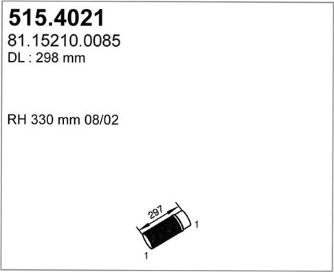 ASSO 515.4021 - Гофрированная труба, выхлопная система avtokuzovplus.com.ua