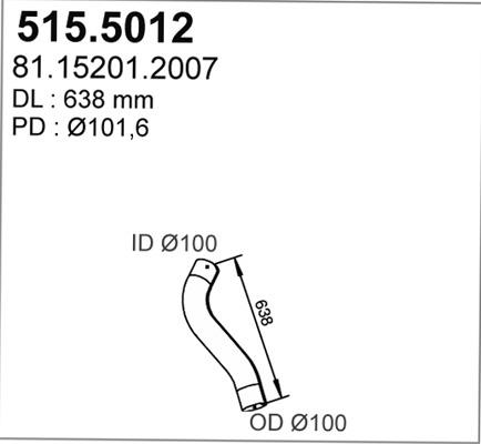 ASSO 515.5012 - Труба вихлопного газу autocars.com.ua