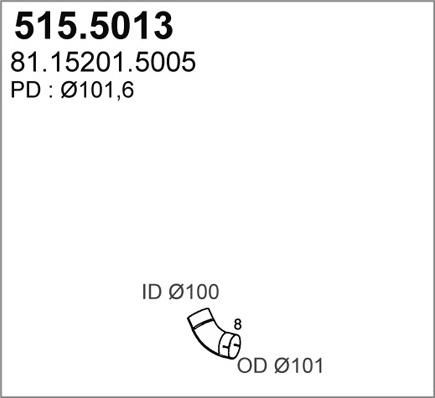 ASSO 515.5013 - Труба выхлопного газа avtokuzovplus.com.ua