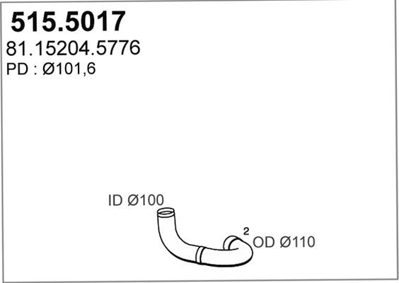 ASSO 515.5017 - Труба вихлопного газу autocars.com.ua