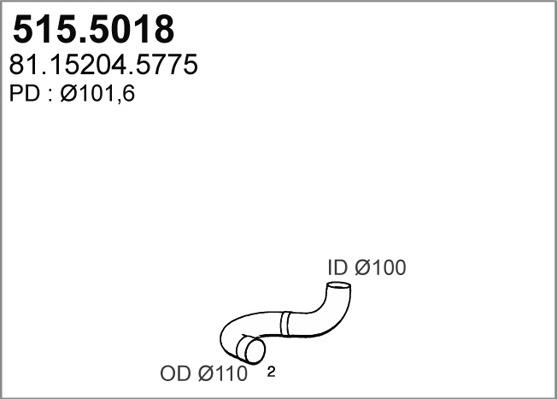 ASSO 515.5018 - Труба вихлопного газу autocars.com.ua