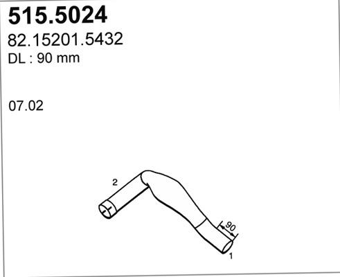 ASSO 515.5024 - Труба вихлопного газу autocars.com.ua